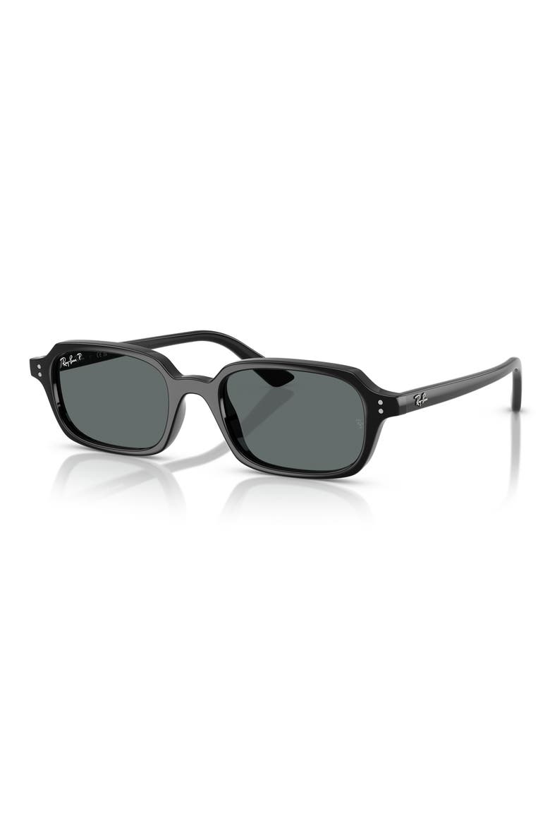 51mm Zuri Polarized Pillow Sunglasses, Alternate, color, BLACK / DARK GREY POLAR