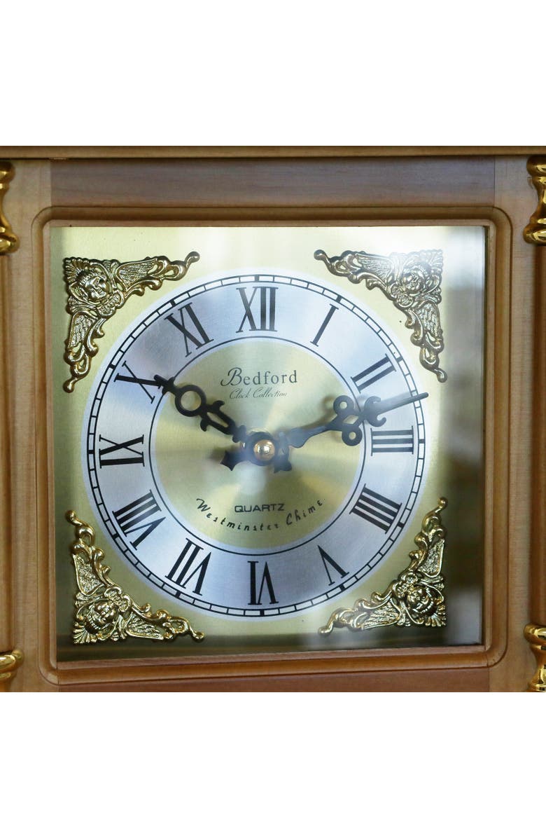 Bedford Clock Collection 34.5in Chiming Pendulum Wall Clock Harvest Oak, Alternate, color, Harvest Oak