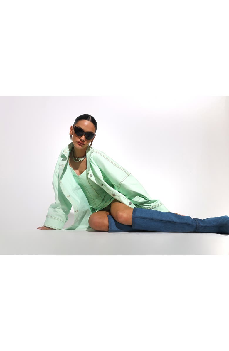 BY.DYLN Jerome Denim Jacket, Alternate, color, Mint