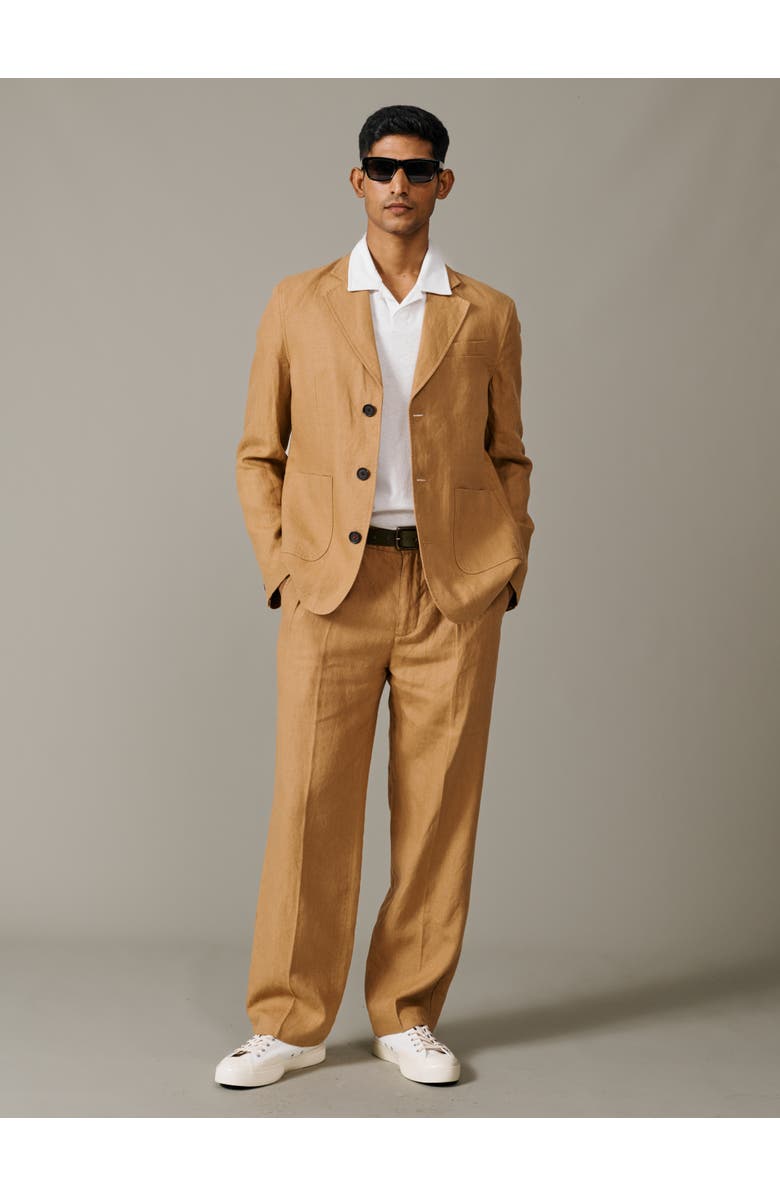 Aubin Belvedere Relaxed Linen Blazer, Alternate, color, Mustard
