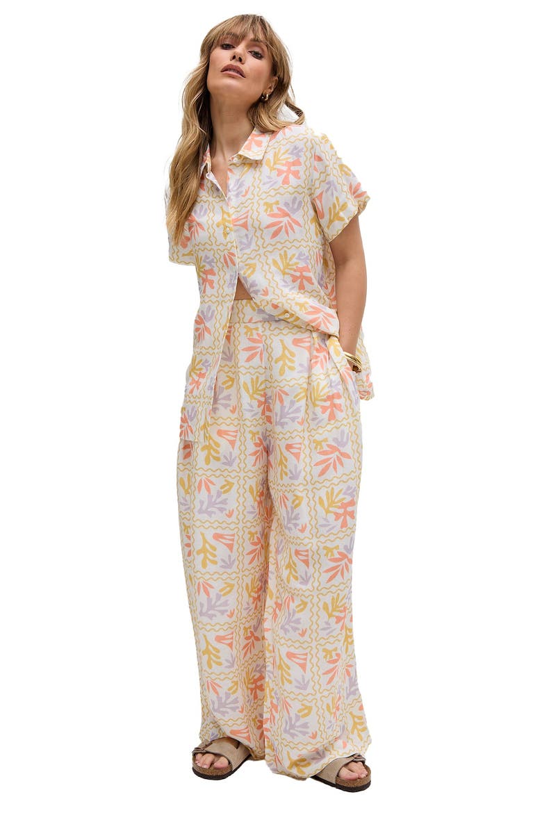 Matisse Button Down Patchwork Floral Print Shirt, Alternate, color, Multi