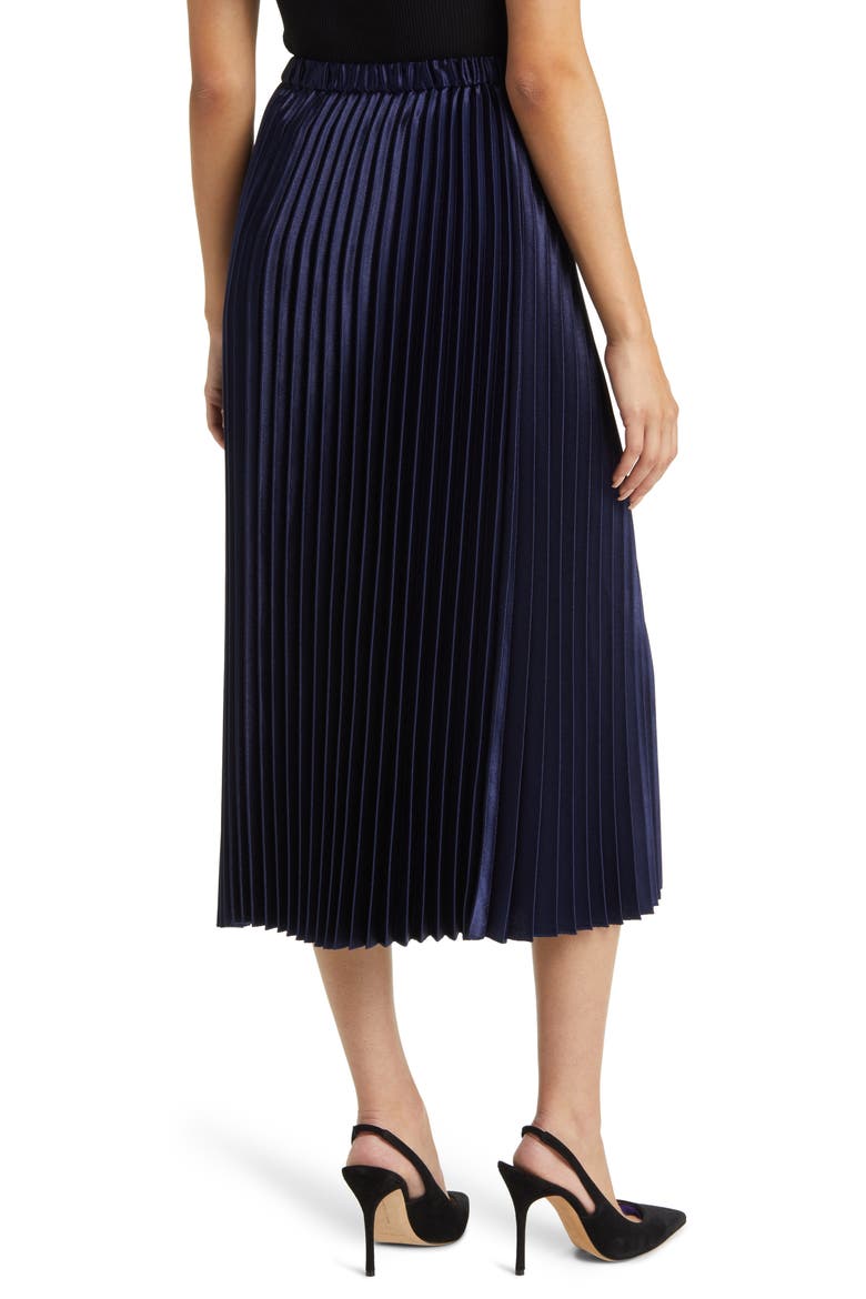 Pleated Satin Skirt, Alternate, color, DISTANT MOUNTAIN
