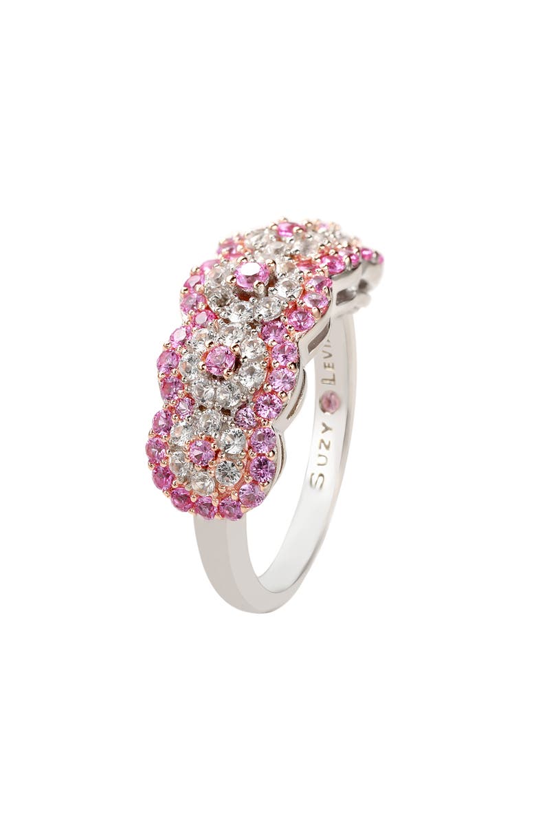 SUZY LEVIAN Sterling Silver Pink & White Sapphire Ring, Main, color, Pink