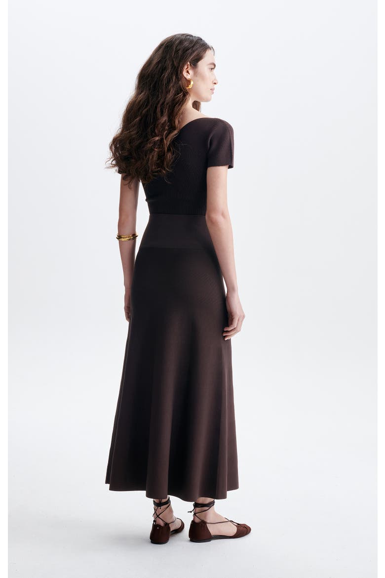 Hidaya Midi Knitted Skirt, Alternate, color, Brun