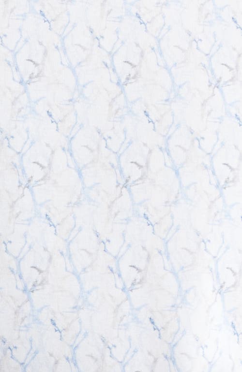 Bugatchi Miles Ooohcotton® Print Short Sleeve Button-up Shirt In Blue