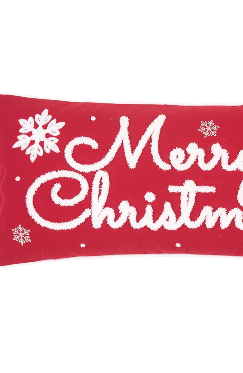 C&F Home Red & White Christmas Embroidered Accent Pillow, 12" x 24", Alternate, color, Red
