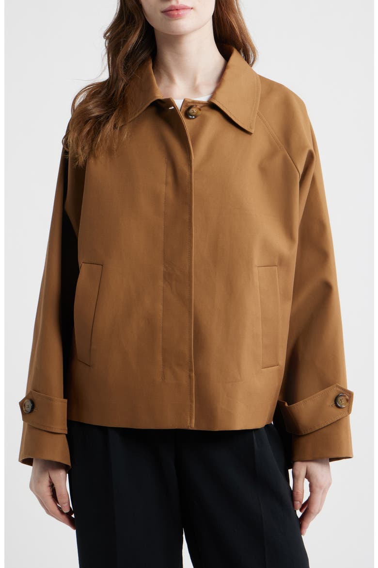 Cuba Oversize Short Cotton Trench Coat, Alternate, color, MEDIUM BROWN