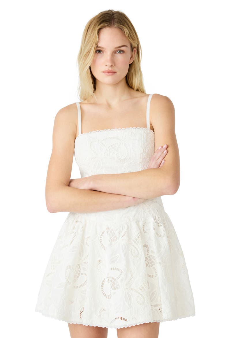 Giada Ladder Stitch Sleeveless Minidress, Alternate, color, ANTIQUE