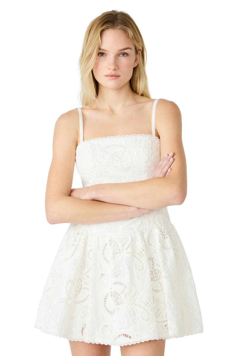 Steve Madden Giada Ladder Stitch Sleeveless Minidress, Alternate, color, Antique