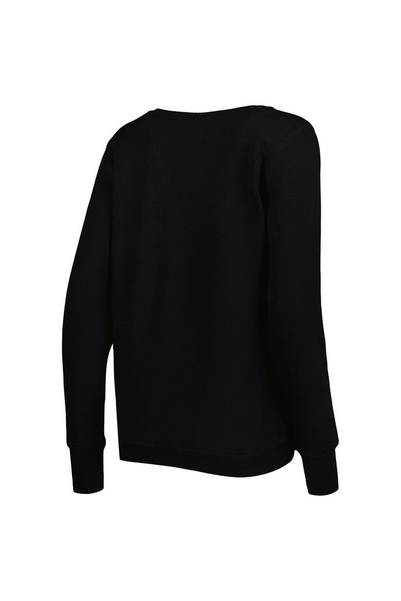 Women's Cuce Black Baltimore Ravens Sequin Logo V-Neck Pullover Sweatshirt, Alternate, color, Black