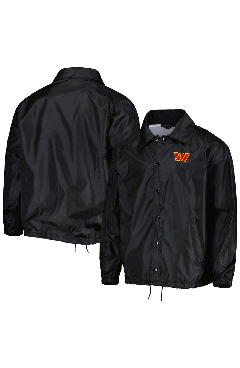 DUNBROOKE Men's Dunbrooke Black Washington Commanders Coaches Classic Raglan Full-Snap Windbreaker Jacket, Main, color, Black