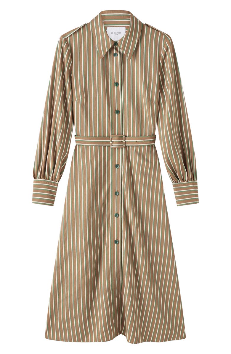 LK Bennett Frances Stripe Long Sleeve Shirtdress, Alternate, color, 