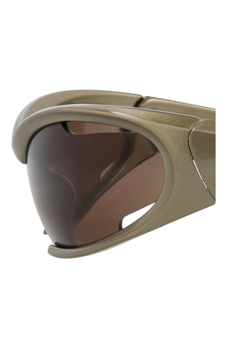Balenciaga 78mm Geometric Sunglasses, Alternate, color, Green Green Brown