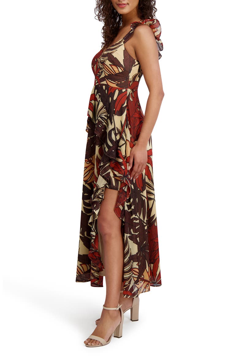 Printed Chiffon Midi Dress, Alternate, color, MULTI