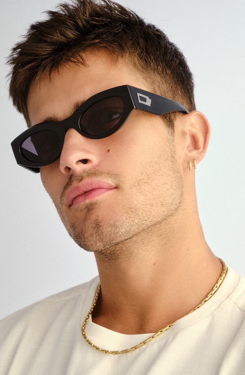 Le Specs Body Bumpin' II 50mm Oval Sunglasses, Alternate, color, Black