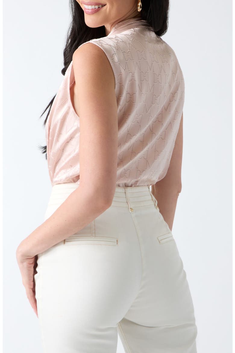 Hadil Burnout Monogram Satin Tank, Alternate, color, PINK