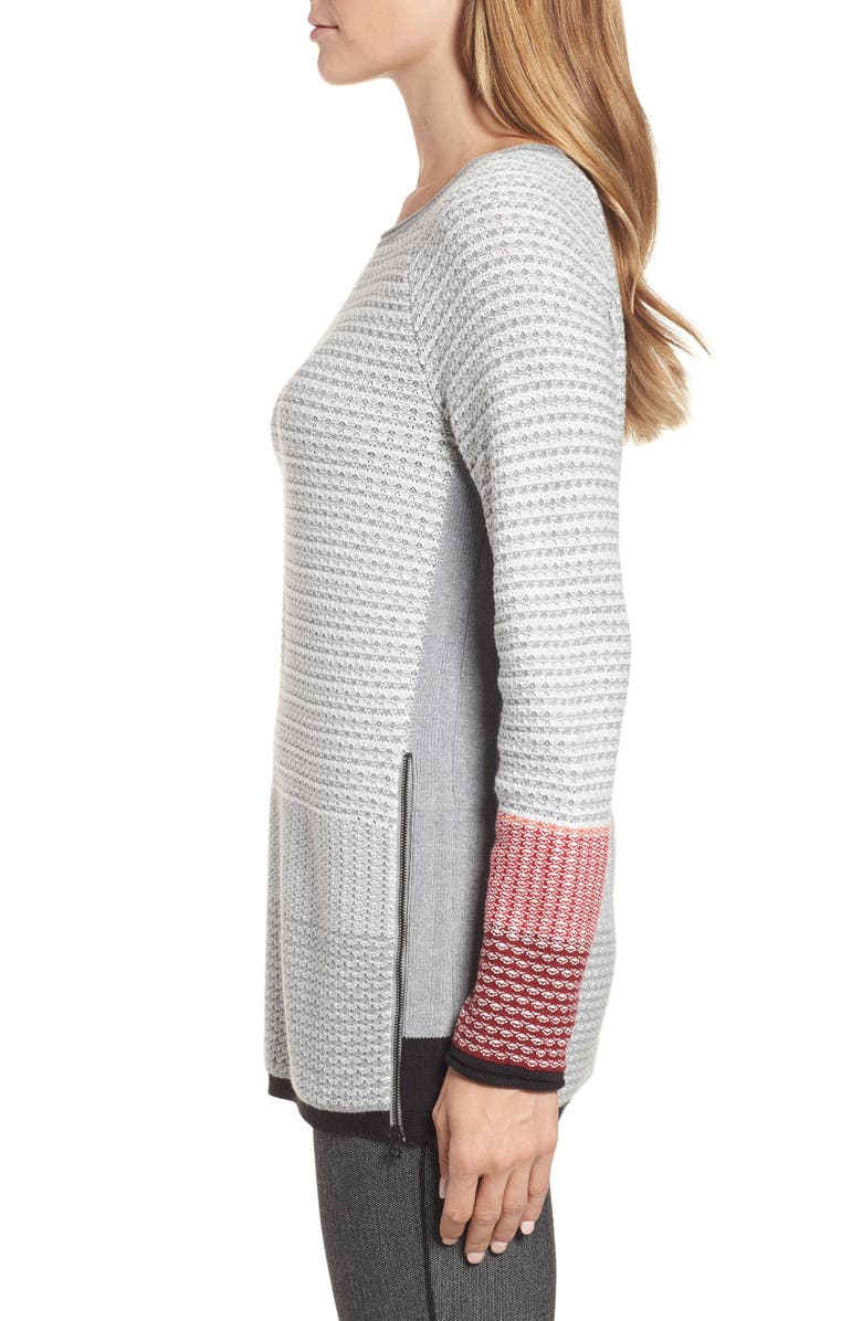 NIC+ZOE Balance Side Zip Cotton Blend Sweater, Alternate, color, 