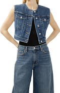 Silver Jeans Co. Crop Denim Trucker Vest