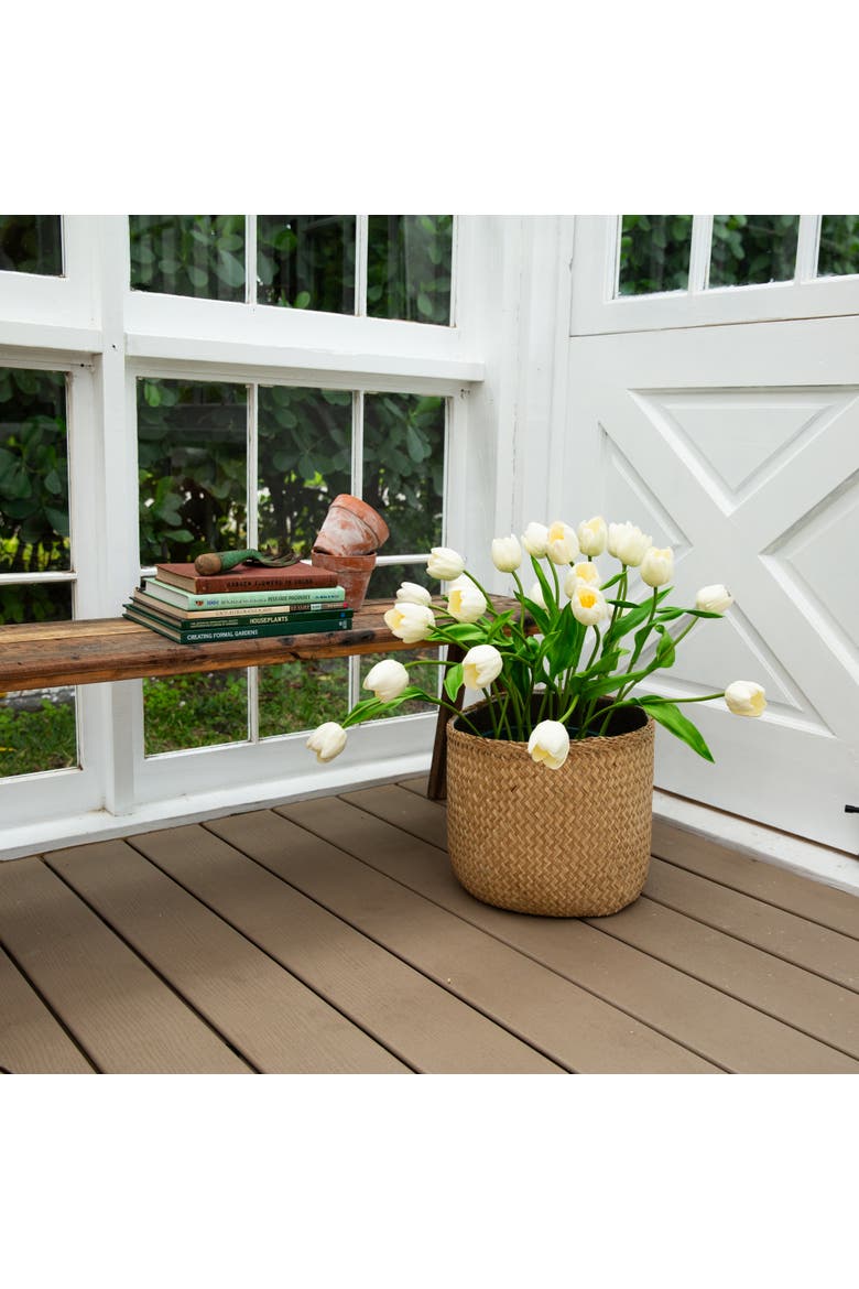 2-ft UV Resistant Artificial Tulip Plant, Alternate, color, Green