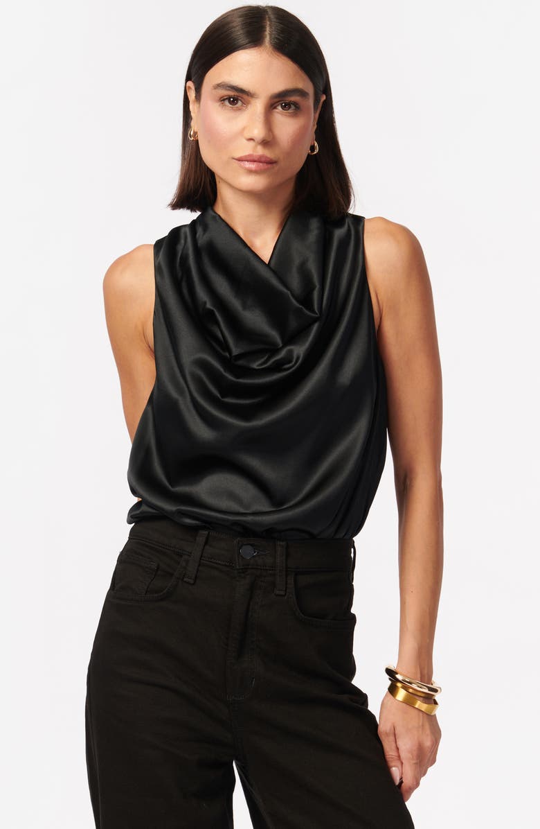 CAMI NYC Noreen Draped Silk Bodysuit, Alternate, color, 