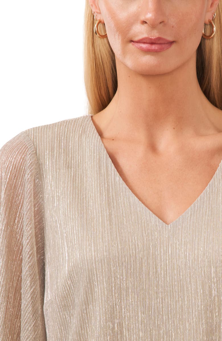 Halogen<sup>®</sup> Metallic Semisheer Bishop Sleeve Blouse, Alternate, color, 