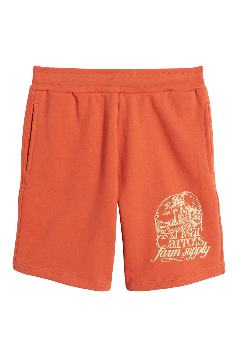 Farm Supply Cotton Graphic Sweat Shorts, Alternate, color, ORANGE