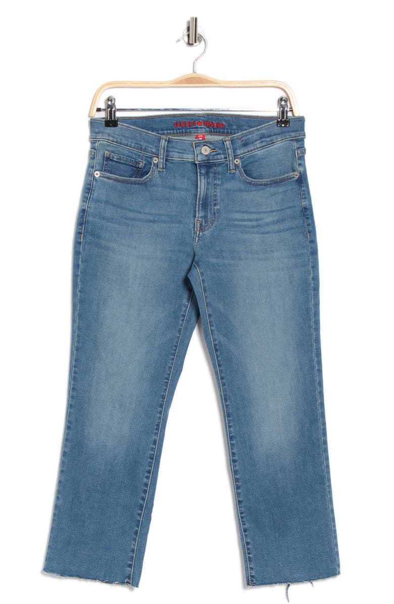 Lucky Brand Mid Rise Sweet Crop Raw Hem Jeans, Alternate, color, Airy Smiles - Cut