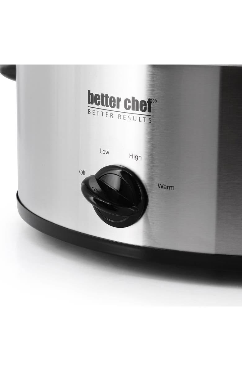 Better Chef 3 Quart Slow Cooker with Removable Stoneware Crock, Alternate, color, Silver