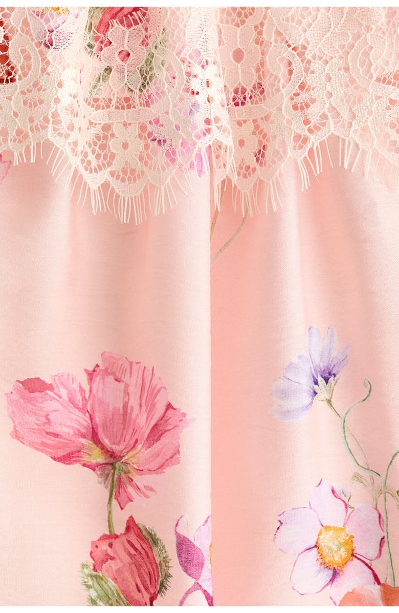 H&M Lace-trimmed Bandeau Dress, Alternate, color, Light Pink/Floral