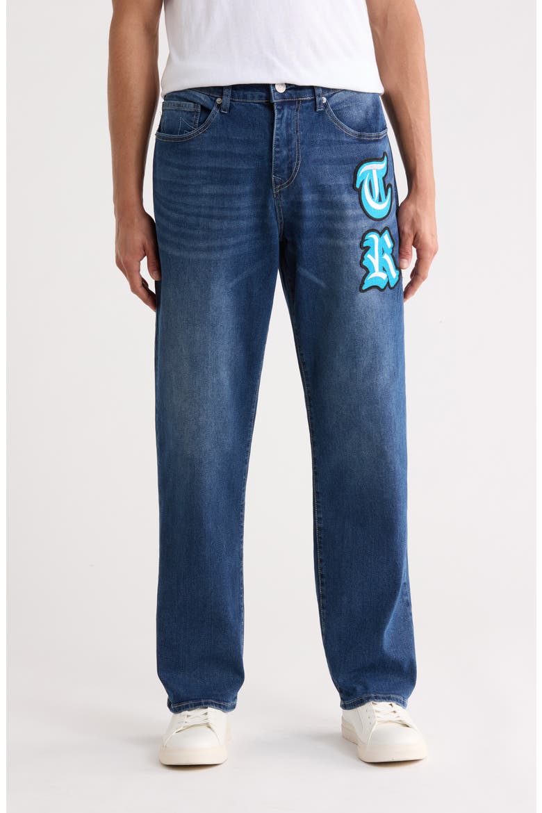 Bobby Appliqué Baggy Jeans, Main, color, MEDIUM BLAZE