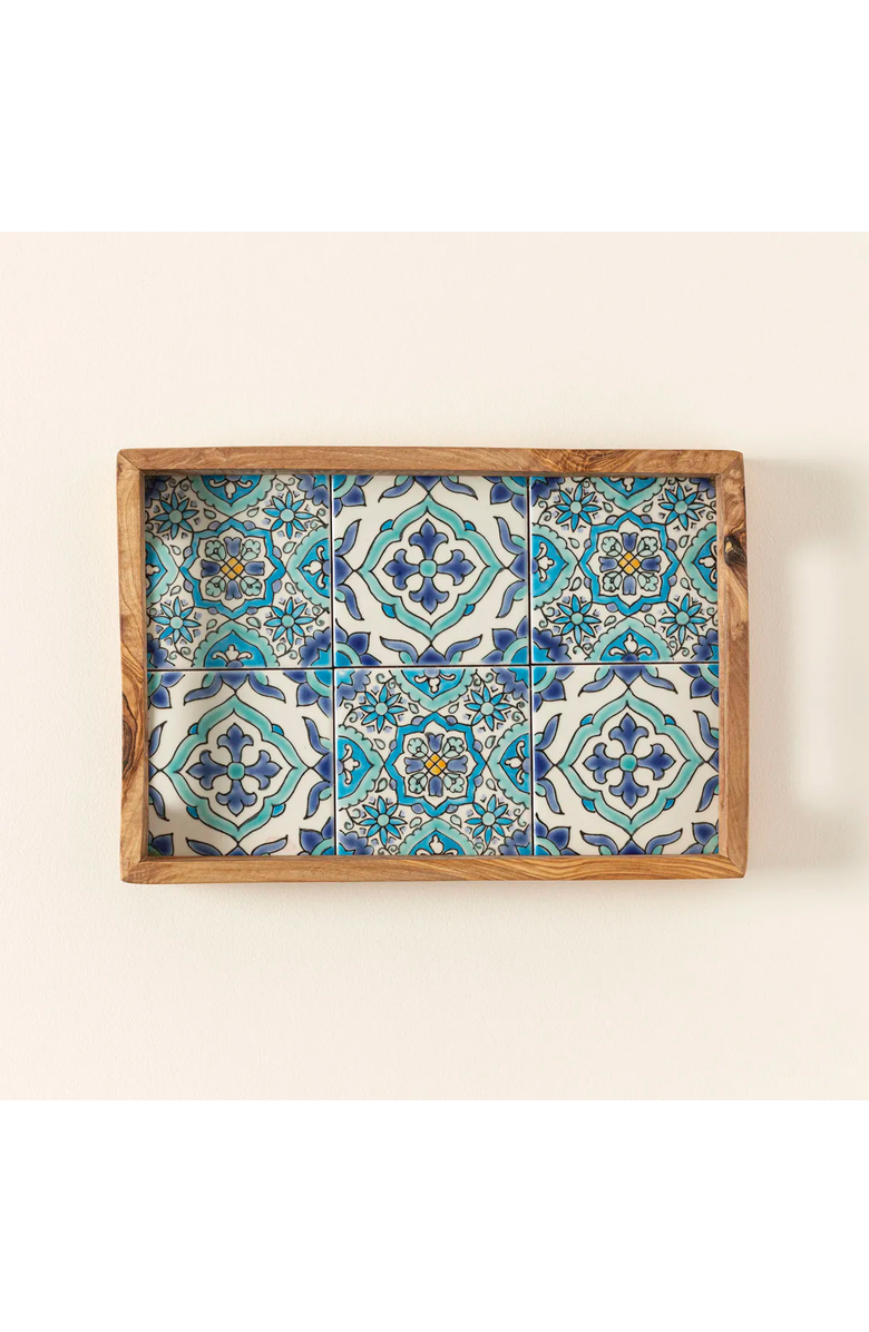 Uncommon Goods Sea & Sky Tunisian Tile Tray by Kamsah, Main, color, 