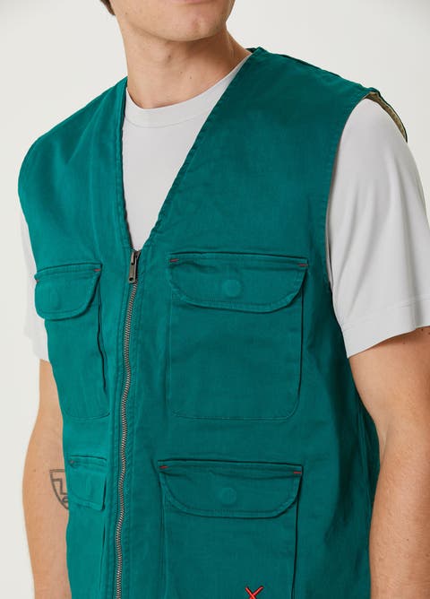 Cotton Woven Track Vest Men