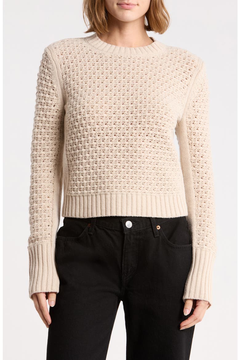 Agatha Open Knit Sweater, Main, color, HEATHER OAT