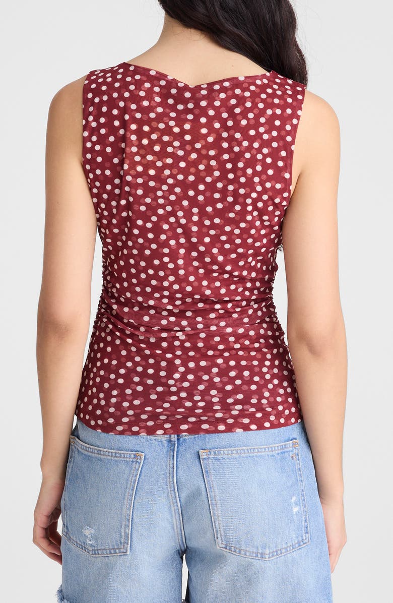 Madewell Cinched Double Layer Mesh Top, Alternate, color, Red Currant