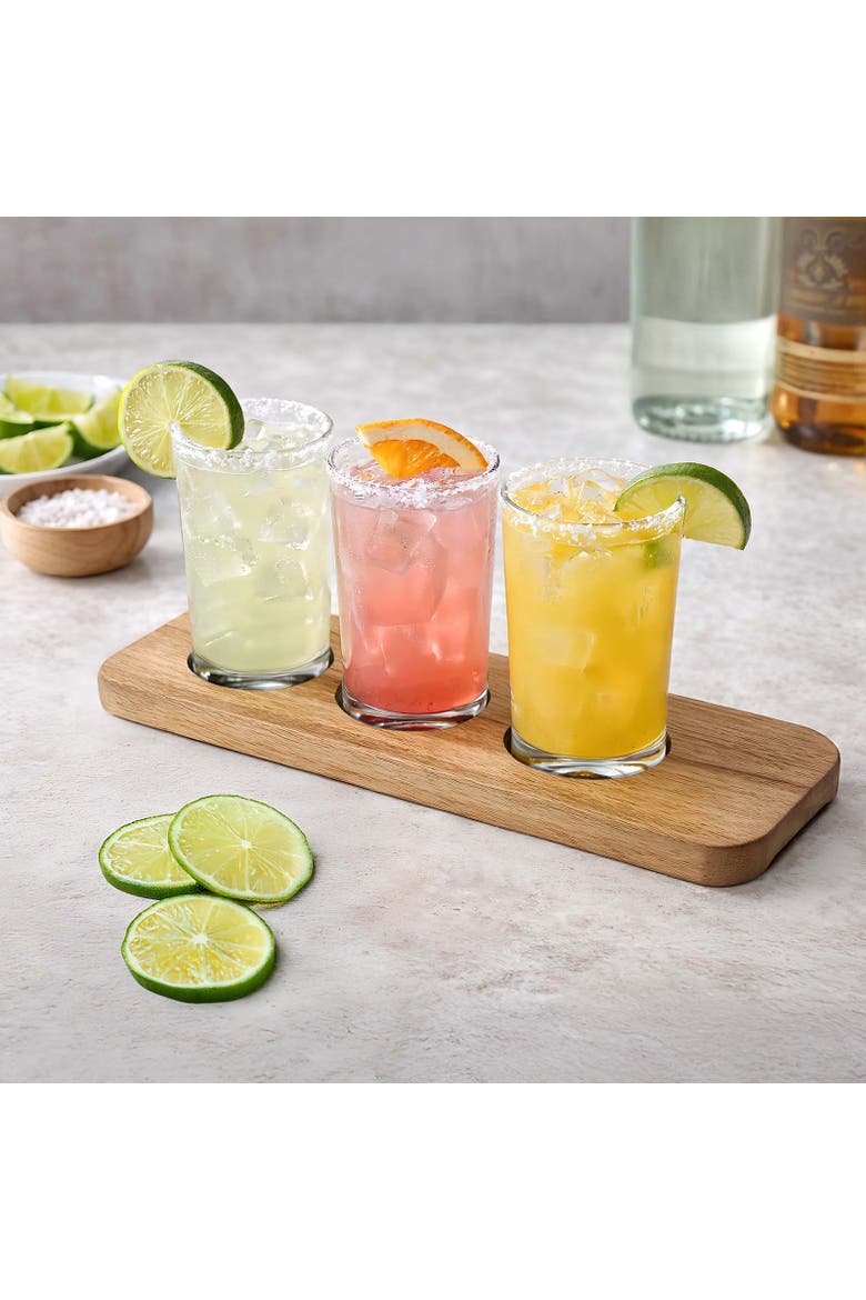 4 Piece Margarita and Frozen Drink Flight Tasting Set, Alternate, color, Brown