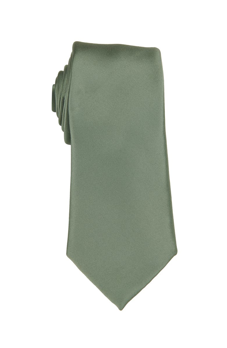 Brooklyn Brigade Men's Solid Satin Tie, Main, color, Sage