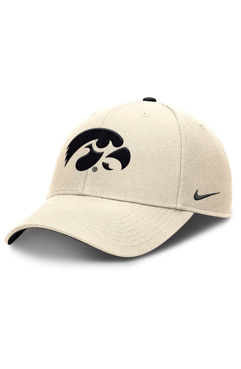 Nike Men's Nike Natural Iowa Hawkeyes Rise Primetime Performance Trucker Adjustable Hat, Main, color, Natural