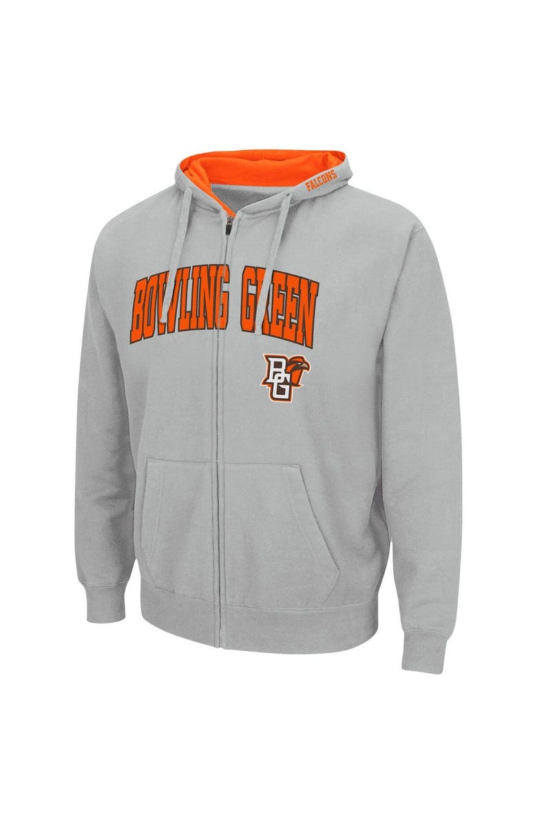 COLOSSEUM Men's Colosseum Gray Bowling Green St. Falcons Arch & Logo 3.0 Full-Zip Hoodie, Alternate, color, Gray