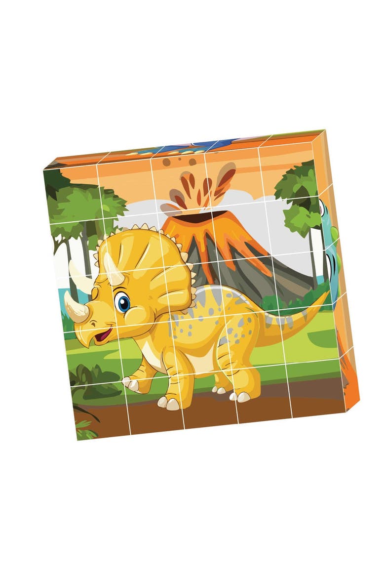 25 Pcs Magnetic Dinosaur Puzzle Blocks, Alternate, color, Multi Color