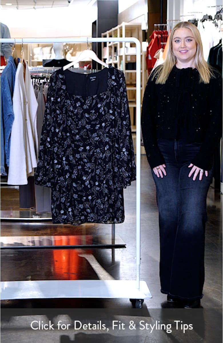 Emmie Floral Print Long Sleeve Minidress, sales video thumbnail