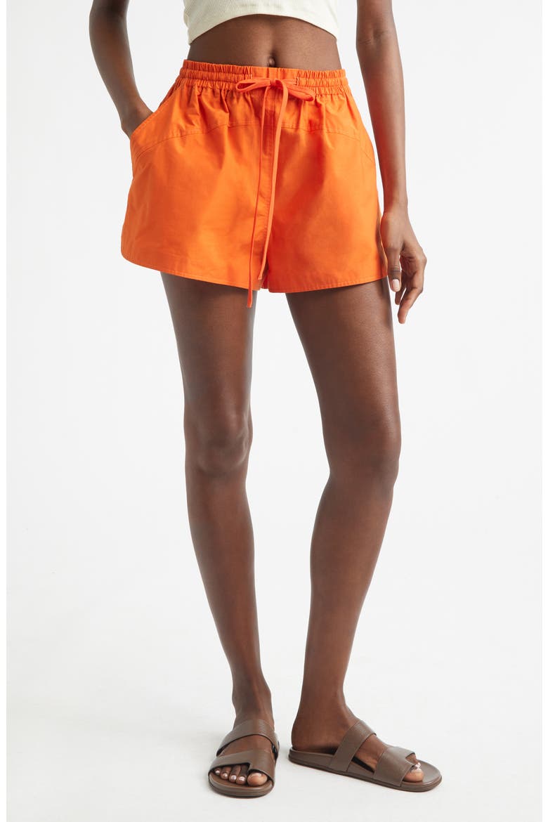 Camden Tie Waist Shorts, Main, color, PERSIMMON