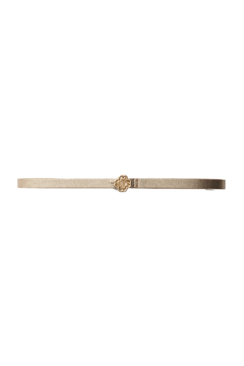 Slim belt with Clover buckle, Main, color, Light gold