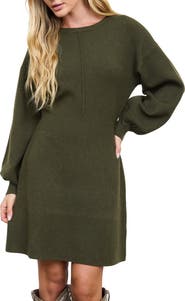 AUGUST SKY Tie Back Long Sleeve Minidress