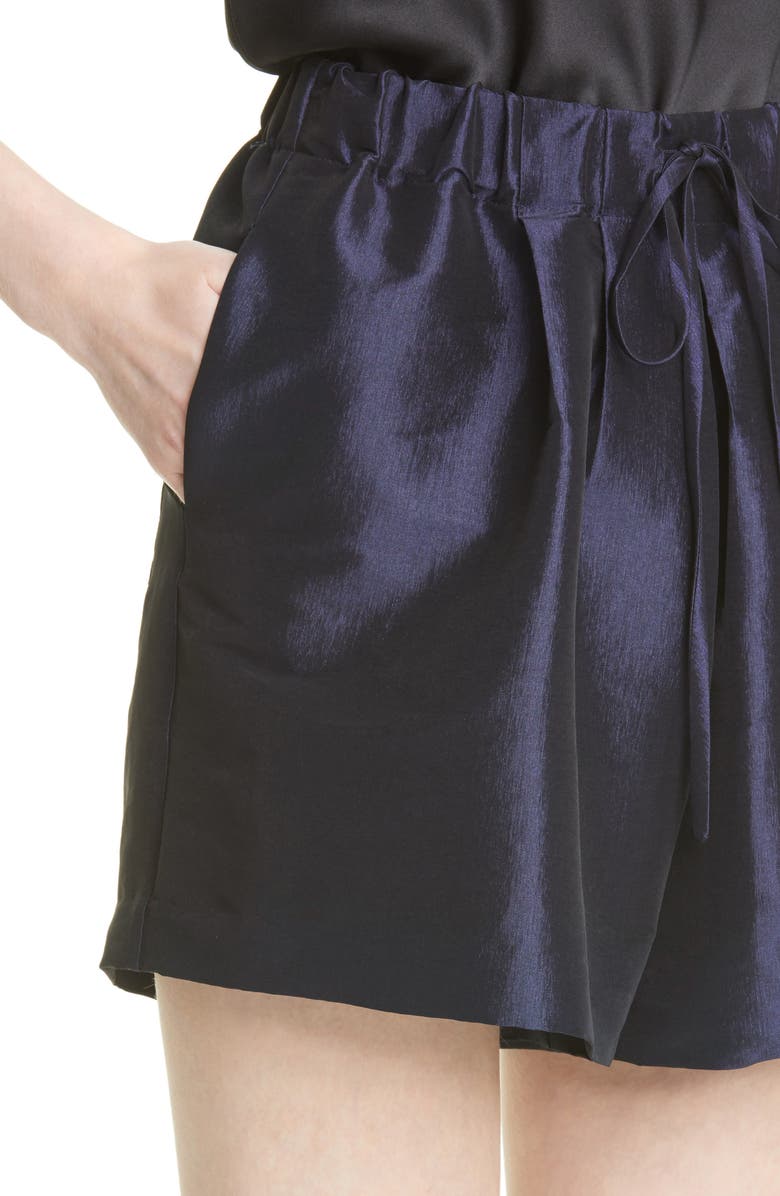 Kika Vargas Silk Blend Drawstring Shorts, Alternate, color, 