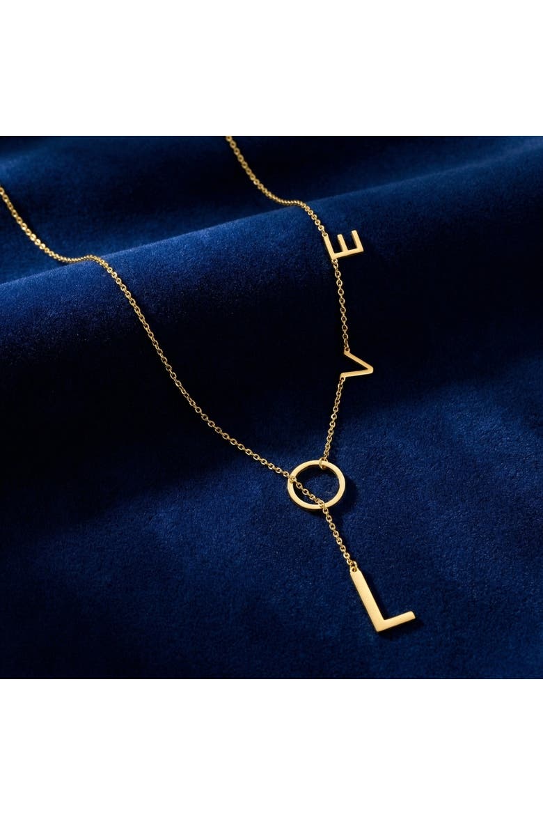 Love Lariat Necklace 18k Gold Plated 21", Alternate, color, 18k Yellow Gold