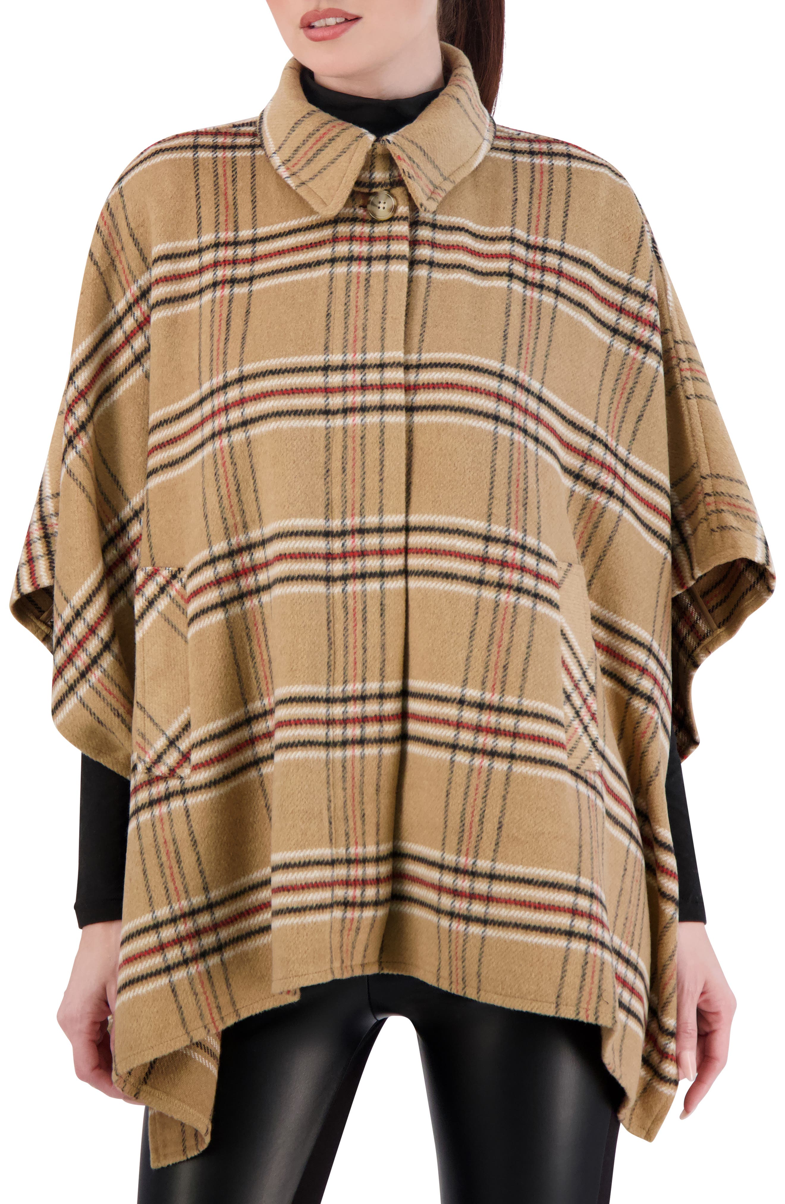 Ookie & Lala Plaid Brushed Knit Cape
