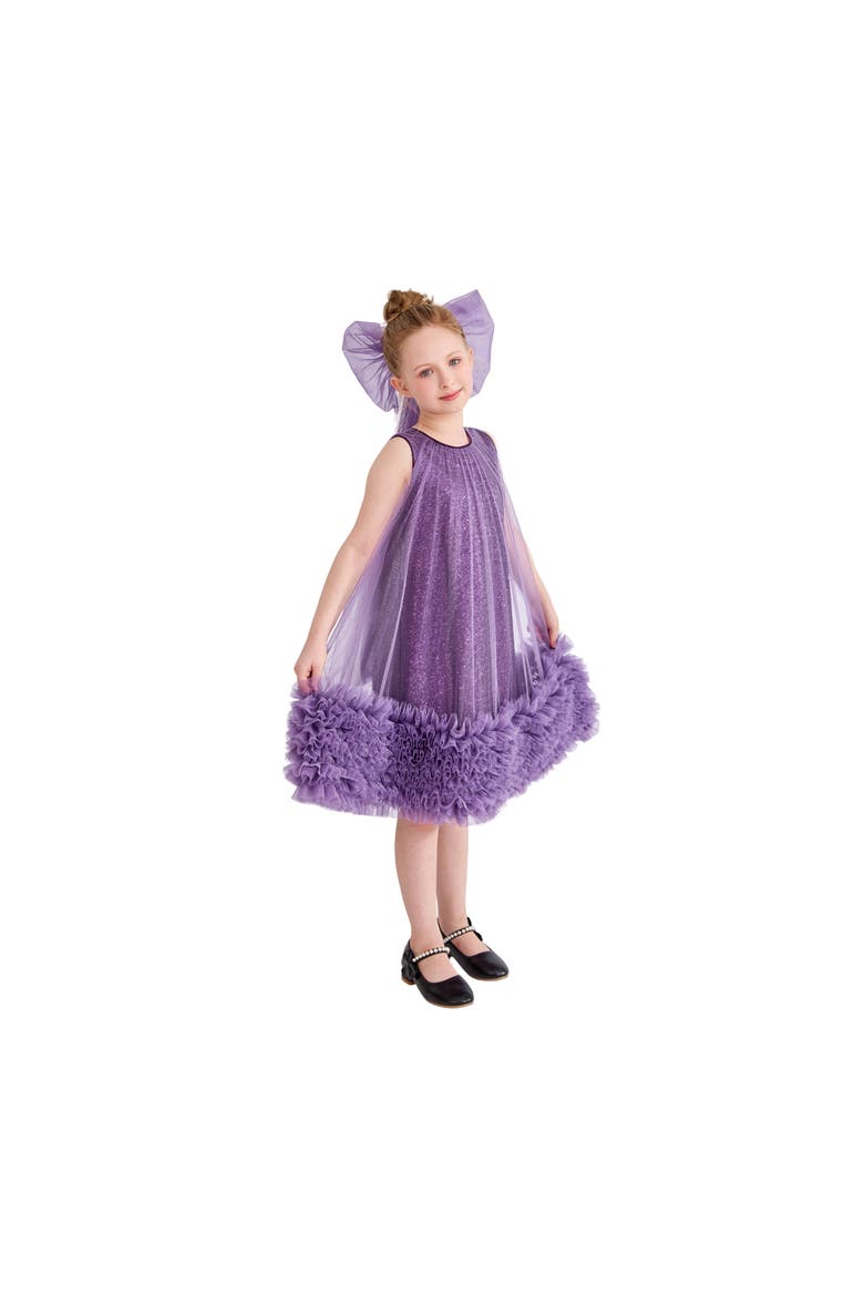 Serenata Glitter Tulle Dress, Alternate, color, Purple