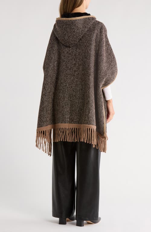 Nanette Lepore Hooded Jacquard Ruana In Brown