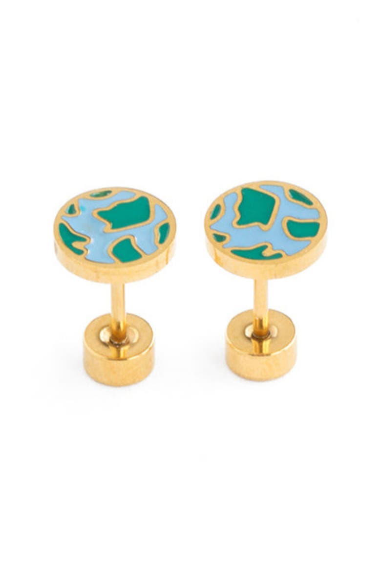 Earth Stud Earrings, Main, color, Multi