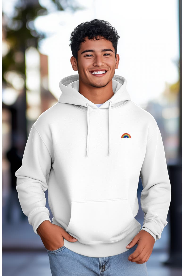 Rainbow Hoodie, Alternate, color, White